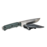 Emerge Survival Survival Knife with 4 inch steel blade and black handle in Kydex sheath