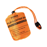 Emerge Survival Emergency Sleeping Bag folded and packed in a small cylindrical shape