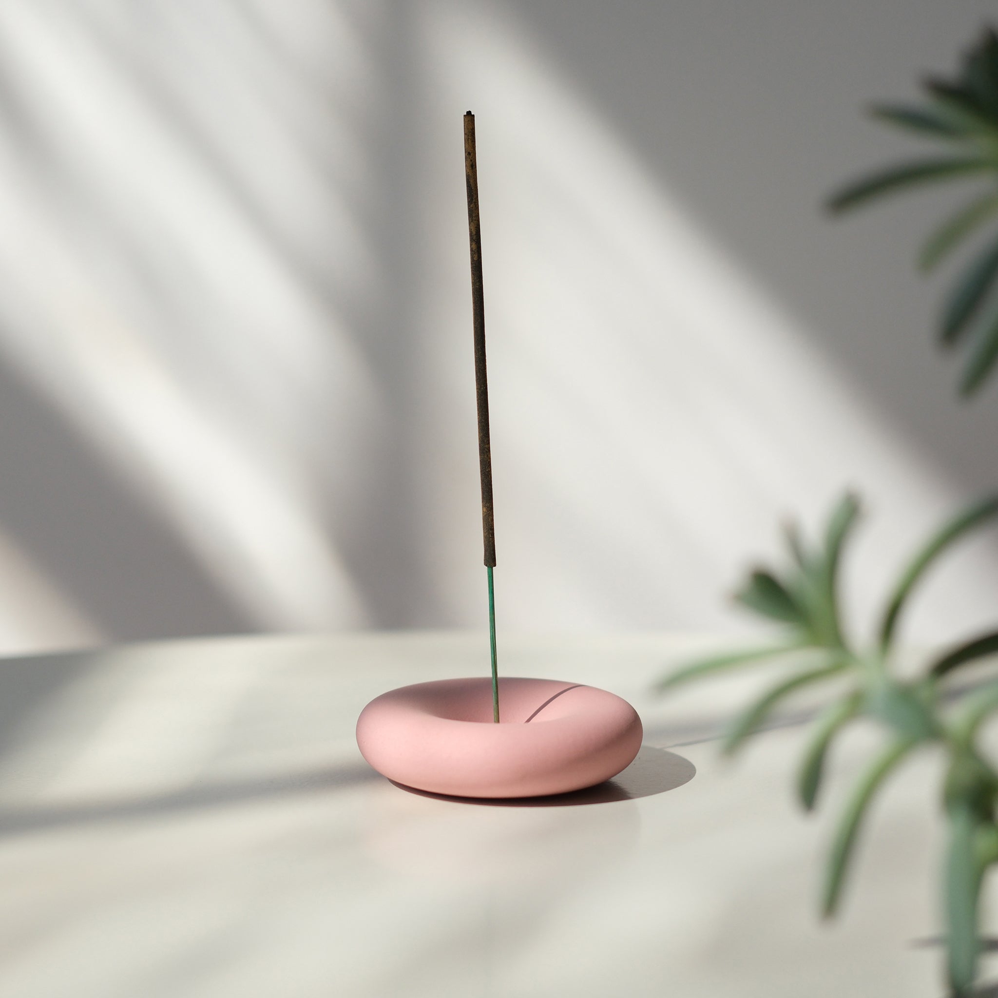 Pink Matte Eve Incense stoneware holder by Misewell