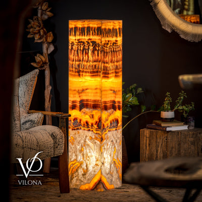 Exotic Dragon Eye Golden Cloud (Onyx Floor Lamp) by Vilona Onyx - main product image for Resin Society