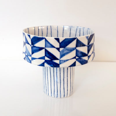 Porcelain serving bowl titled Experiment No. 3 by rust designs, white surface, shown from front and side angles