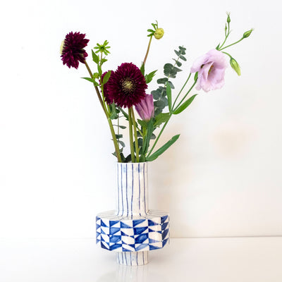 Experiment No. 5 porcelain vase with flowers
