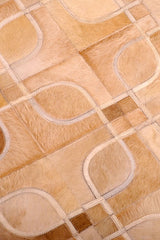 Eyes – Geometric Cowhide Rug with Curved Motif by Homelosophy