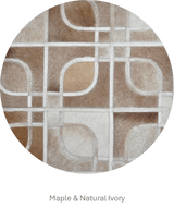 Eyes – Geometric Cowhide Rug with Curved Motif by Homelosophy