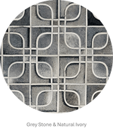 Eyes – Geometric Cowhide Rug with Curved Motif by Homelosophy