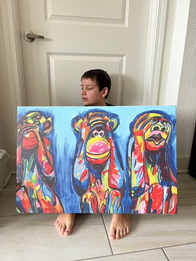 Wise Monkeys - Art Prints by Vichy's Art - Resin Society