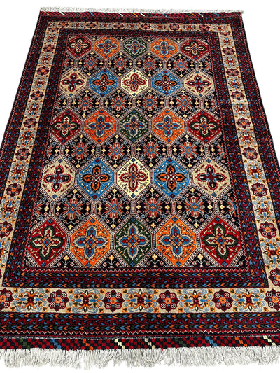 Hand-Knotted Afghani Kashi Wool Rug – 4’9″ x 6’10″ by Rugistan - product image 3 for Resin Society