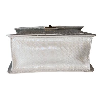 Cosmo Horse Handle Handbag In Iridescent White Python by Allysa Payne Beverly Hills - product image 9 for Resin Society