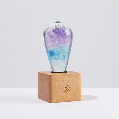 EP Light Faith Resin Table Lamp with wooden base and unique resin design