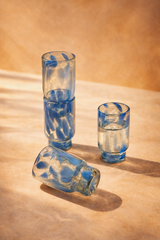 Frida Tall Glasses Blue & Clear (Set of 4) by MESO