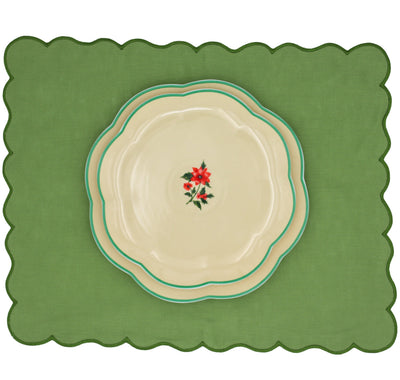 Fabled Flora Scalloped Dinner Plate - Set of 4 (+1 Bonus Plate) by Ro'Table - product image 5 for Resin Society