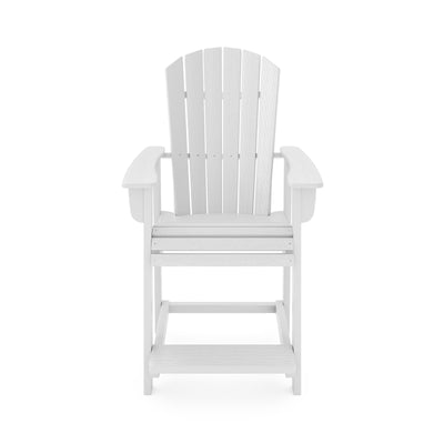 SoPoly St Simons Fan Back Counter Chair in Black showing front and side views