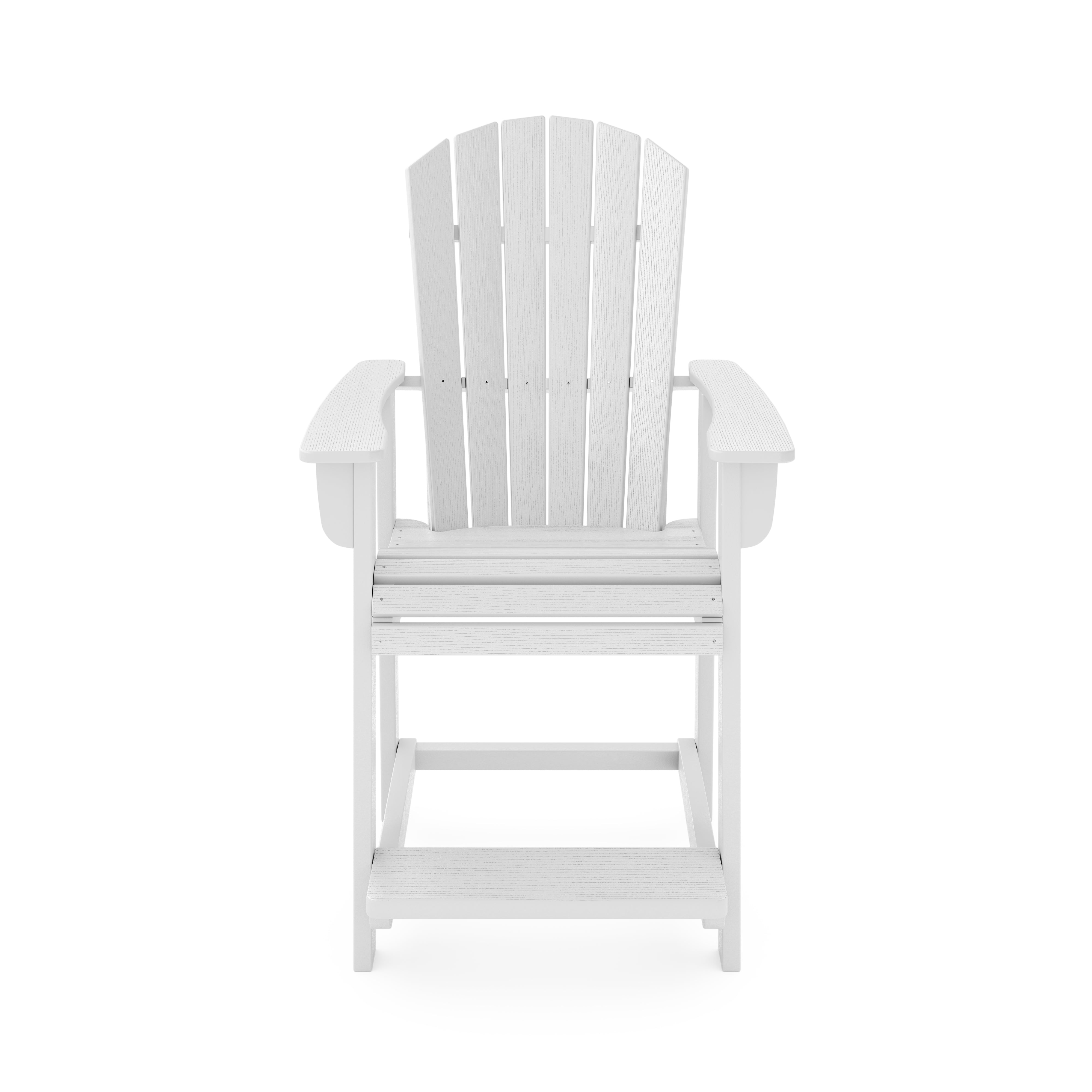 SoPoly St Simons Fan Back Counter Chair in Black showing front and side views