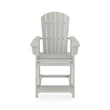 SoPoly St Simons Fan Back Counter Chair in Black showing front and side views