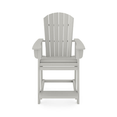 SoPoly St Simons Fan Back Counter Chair in Black showing front and side views
