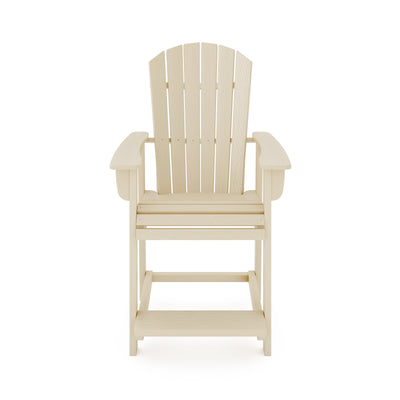 SoPoly St Simons Fan Back Counter Chair in Black showing front and side views