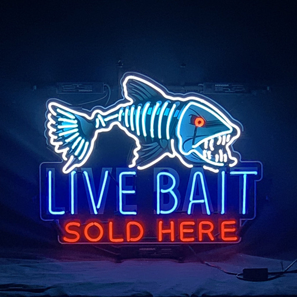 Fangtooth Live Bait Sold Here Neon Signs Light by Neon Signs Land - product image 2 for Resin Society