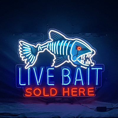 Fangtooth Live Bait Sold Here Neon Signs Light by Neon Signs Land - product image 2 for Resin Society
