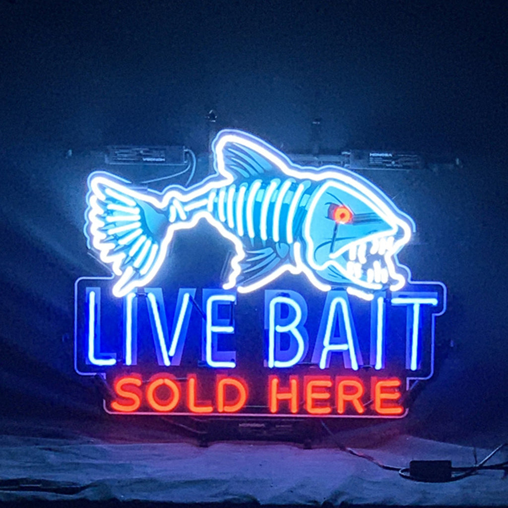 Fangtooth Live Bait Sold Here Neon Signs Light by Neon Signs Land - main product image for Resin Society