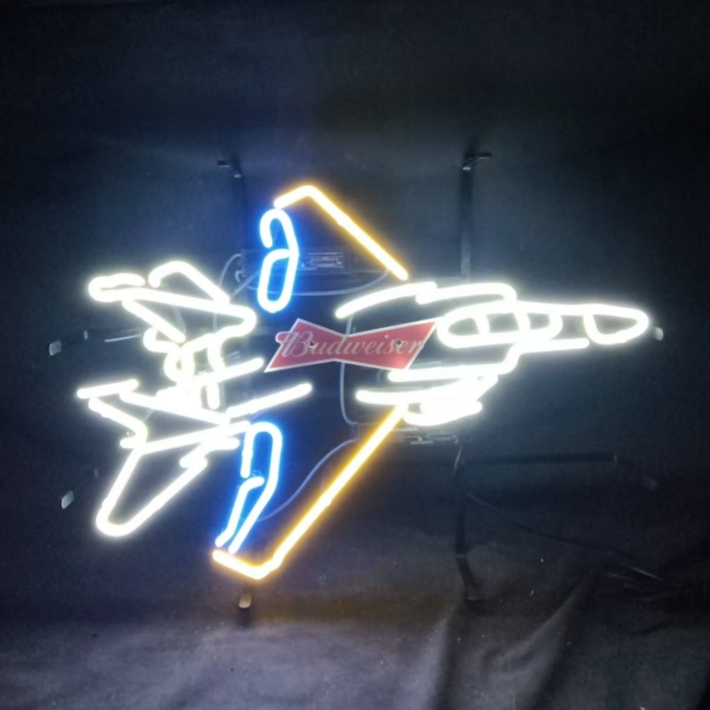 Fighter Plane Budweiser Beer Neon Signs by Neon Signs Land - main product image for Resin Society