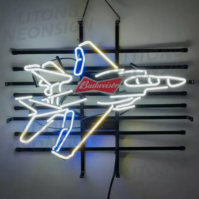 Fighter Plane Budweiser Beer Neon Signs by Neon Signs Land - product image 2 for Resin Society