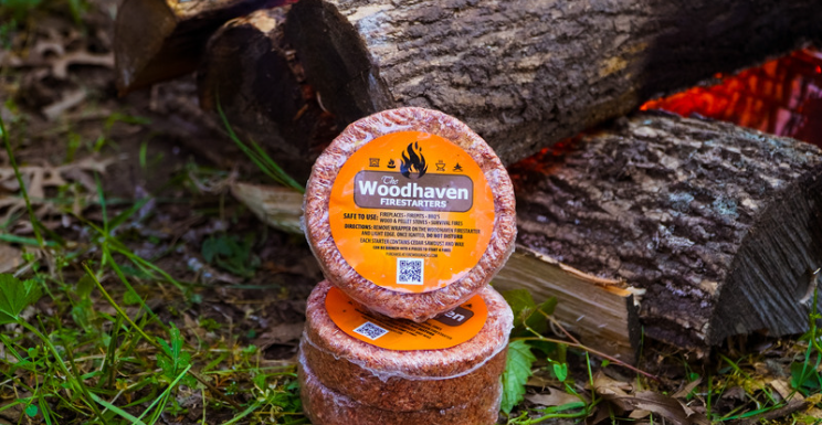 The Woodhaven Cedar Fire Starters - wood disks for easy fire starting