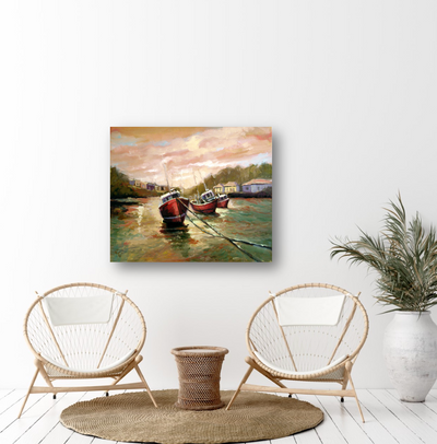 Fishing Boats at Sunset by John Beard Collection - product image 2 for Resin Society