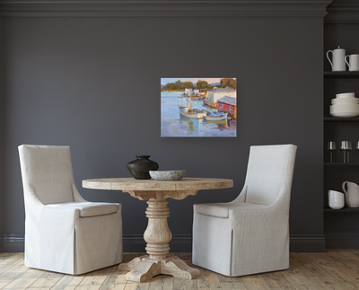 Fishing Village Artist Enhanced Canvas Print by John Beard Collection - product image 2 for Resin Society