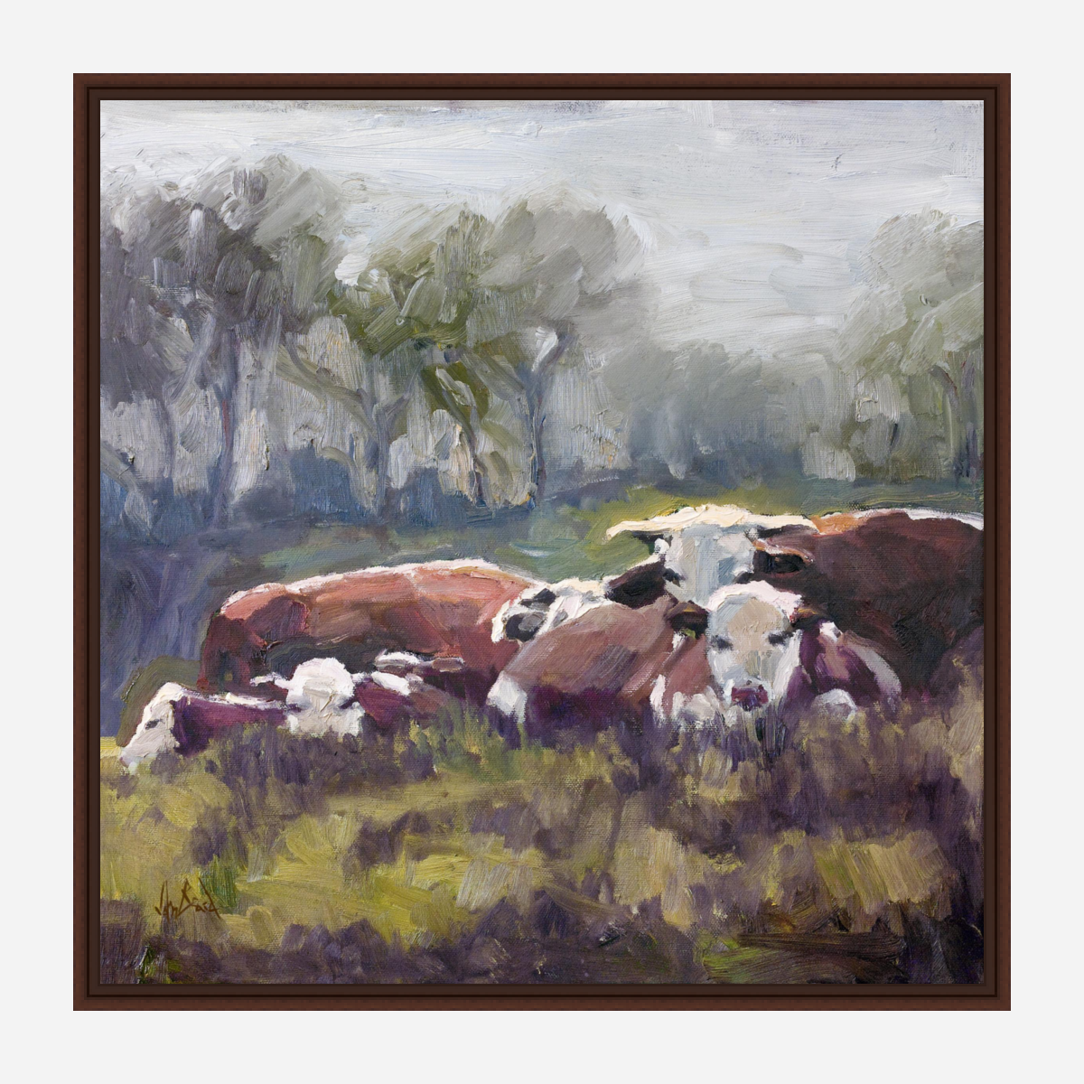 Five Cows Artist Enhanced Canvas Print by John Beard Collection - product image 7 for Resin Society
