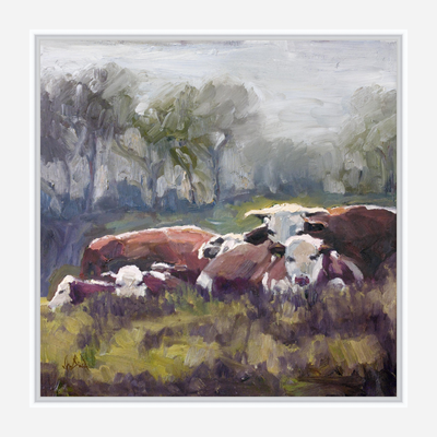 Five Cows Artist Enhanced Canvas Print by John Beard Collection - product image 8 for Resin Society
