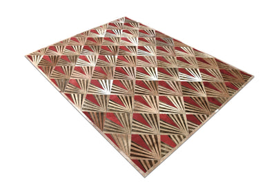 Flame – Bold Lasered Luxury Rug in Premium Leather by Homelosophy