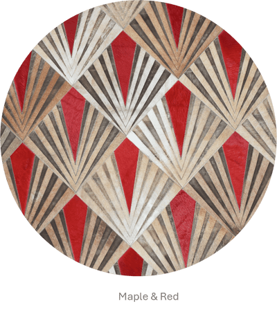 Flame – Bold Lasered Luxury Rug in Premium Leather by Homelosophy