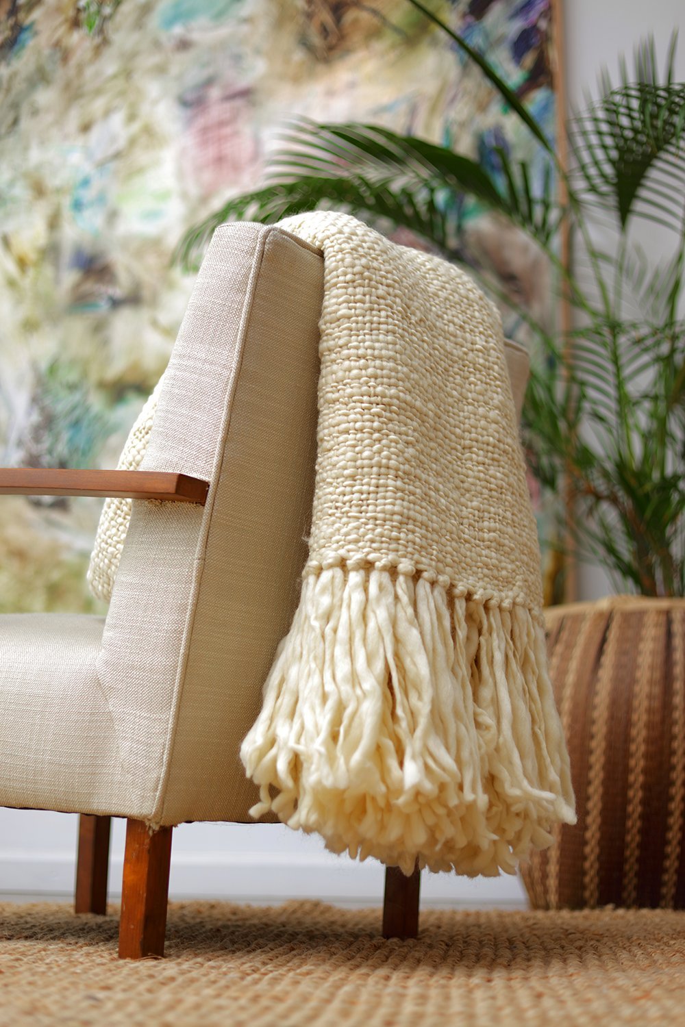 Flame Chunky Wool Blanket by Homelosophy