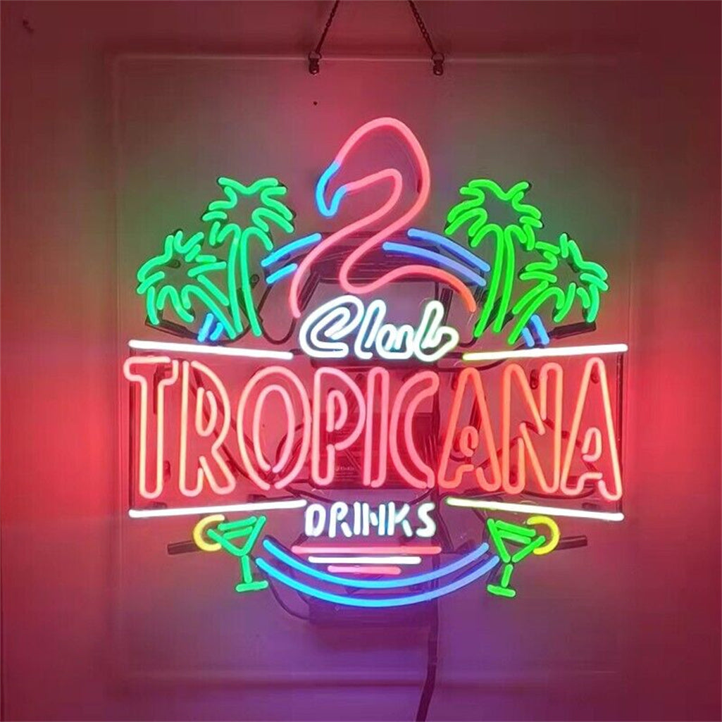 Flamingo Club Tropicana Drinks Neon Signs by Neon Signs Land - main product image for Resin Society