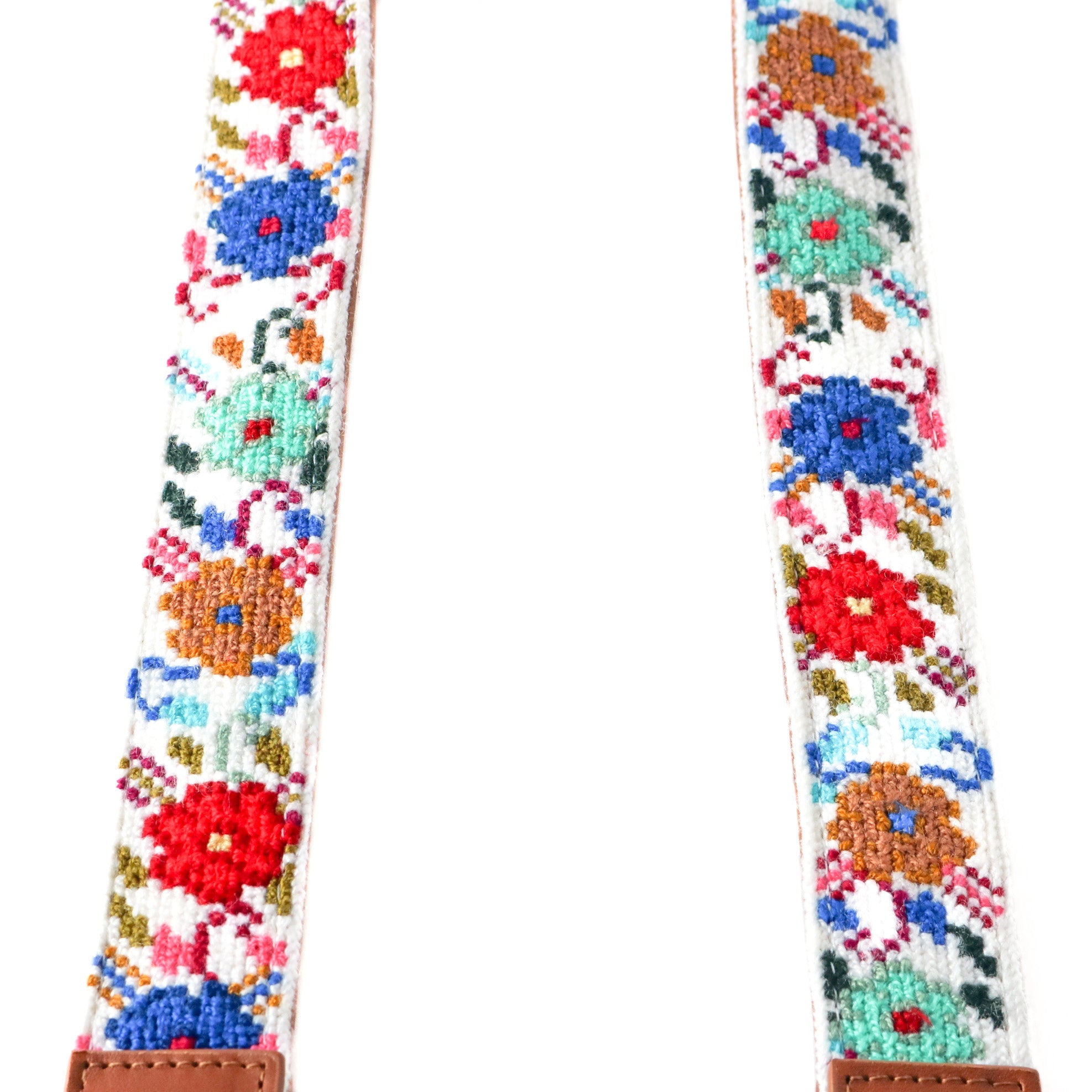 Mai Woven Bag Strap - Flowers with Leather by Tin Marin Brand - product image 2 for Resin Society