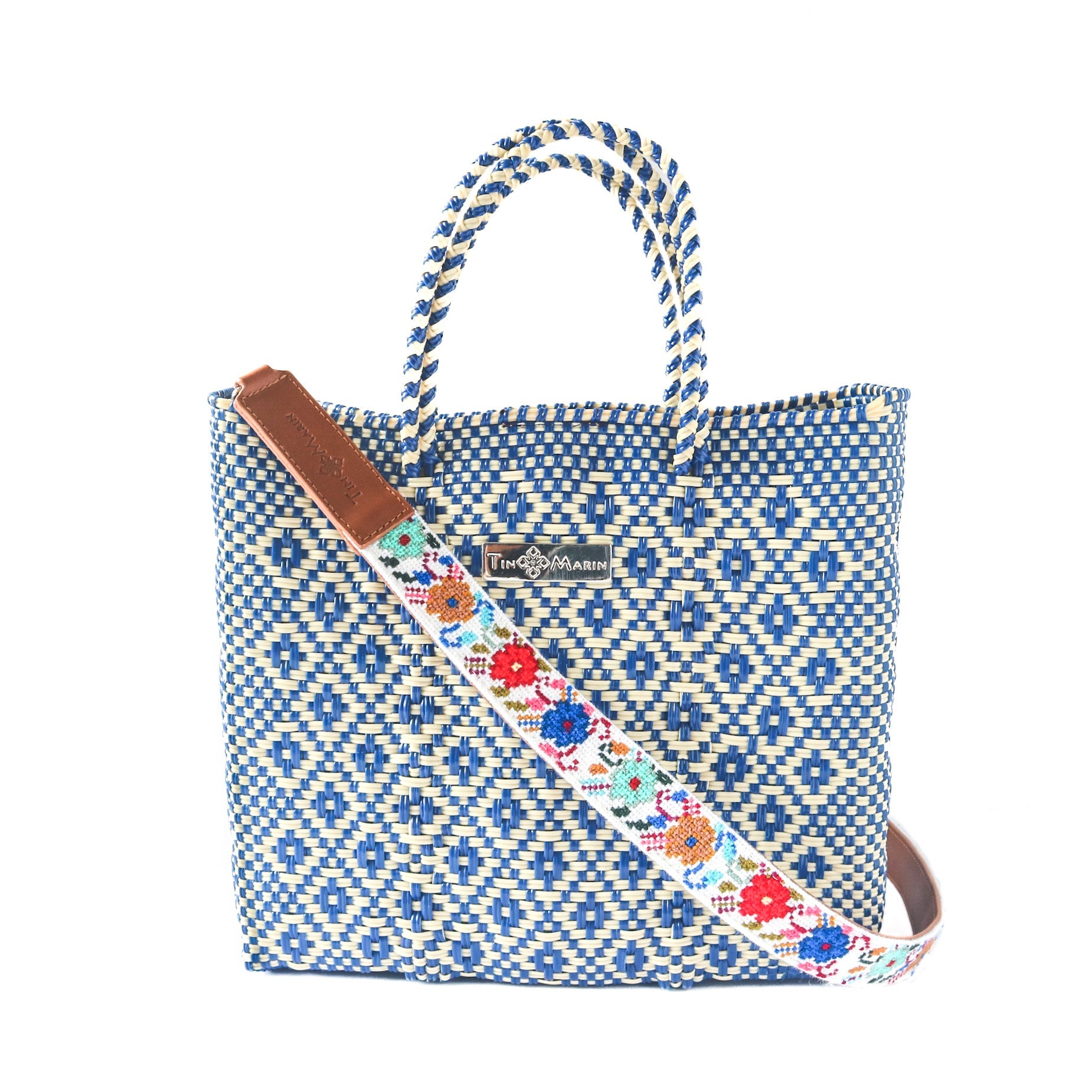 Mai Woven Bag Strap - Flowers with Leather by Tin Marin Brand - product image 4 for Resin Society