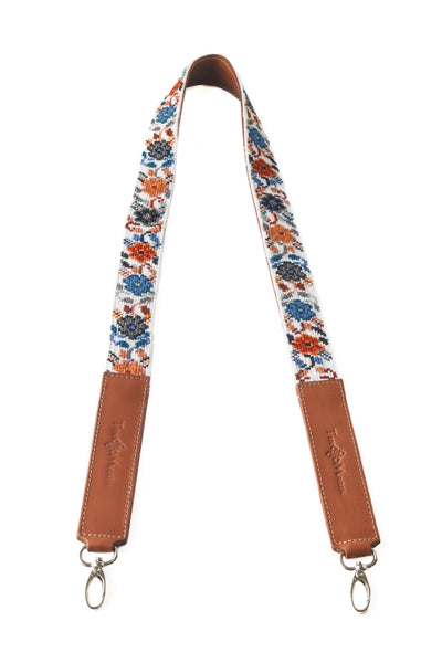 Mai Woven Bag Strap - Flowers with Leather by Tin Marin Brand - product image 6 for Resin Society