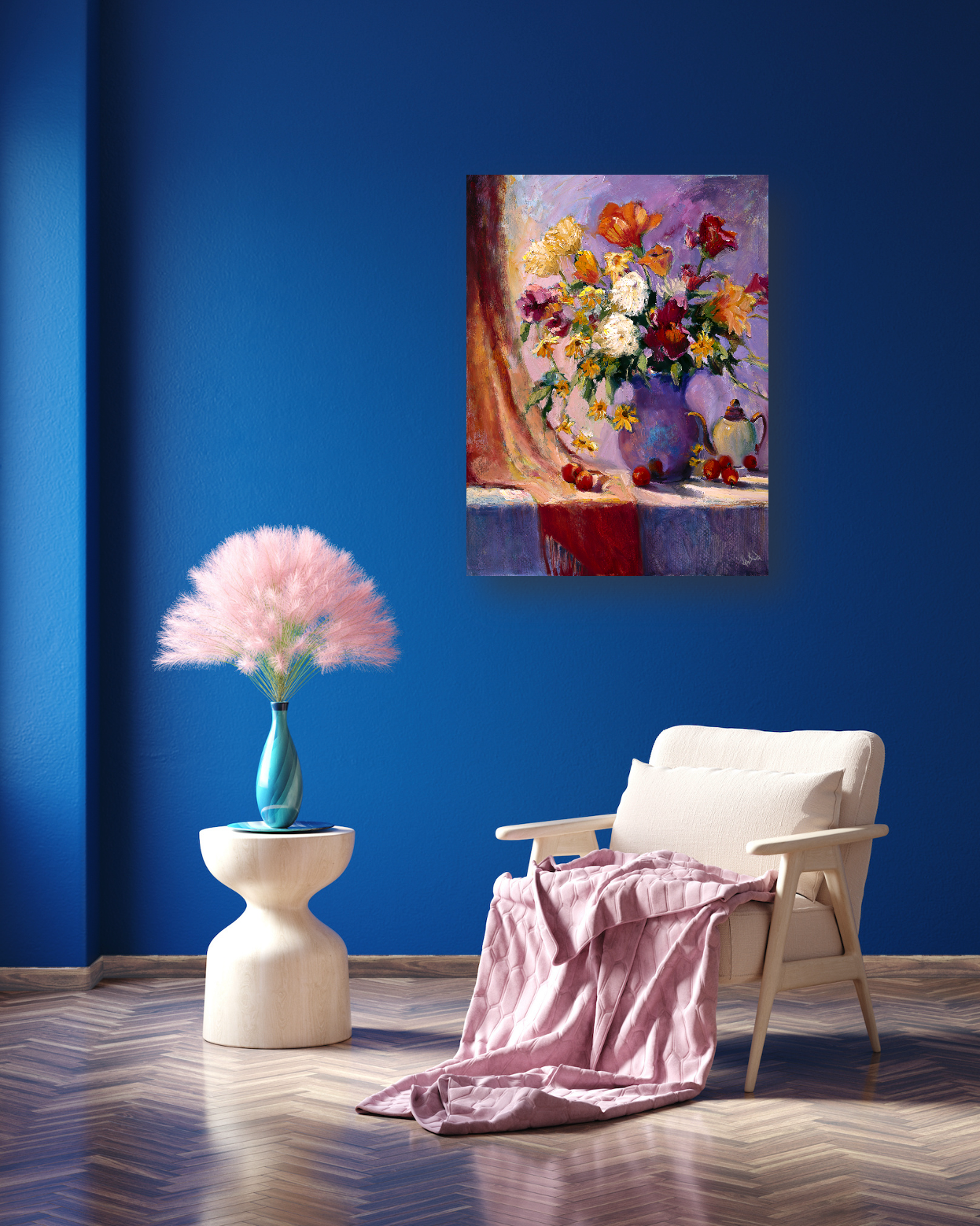 Flowers Still Life Artist Enhanced Canvas Print by John Beard Collection - product image 3 for Resin Society