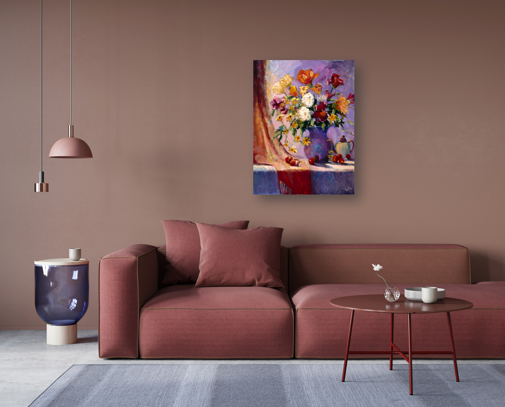 Flowers Still Life Artist Enhanced Canvas Print by John Beard Collection - product image 4 for Resin Society