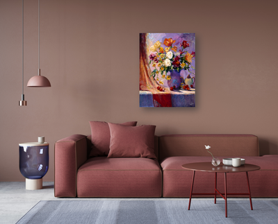 Flowers Still Life Artist Enhanced Canvas Print by John Beard Collection - product image 4 for Resin Society