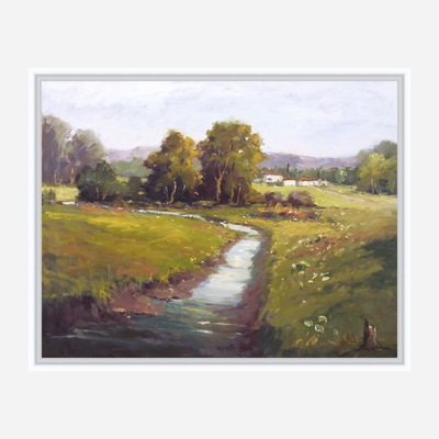 Flowers Along the Creek Artist Enhanced Canvas Print