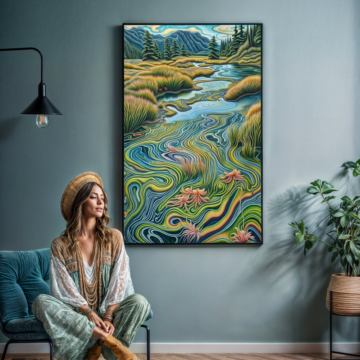 Canvas Print: "Flowing Serenity" by Tailored Canvases - product image 2 for Resin Society