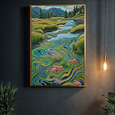 Canvas Print: "Flowing Serenity" by Tailored Canvases - main product image for Resin Society
