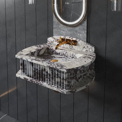 Bathroom Fluted Marble Sinks