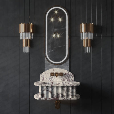 Bathroom Fluted Marble Sinks