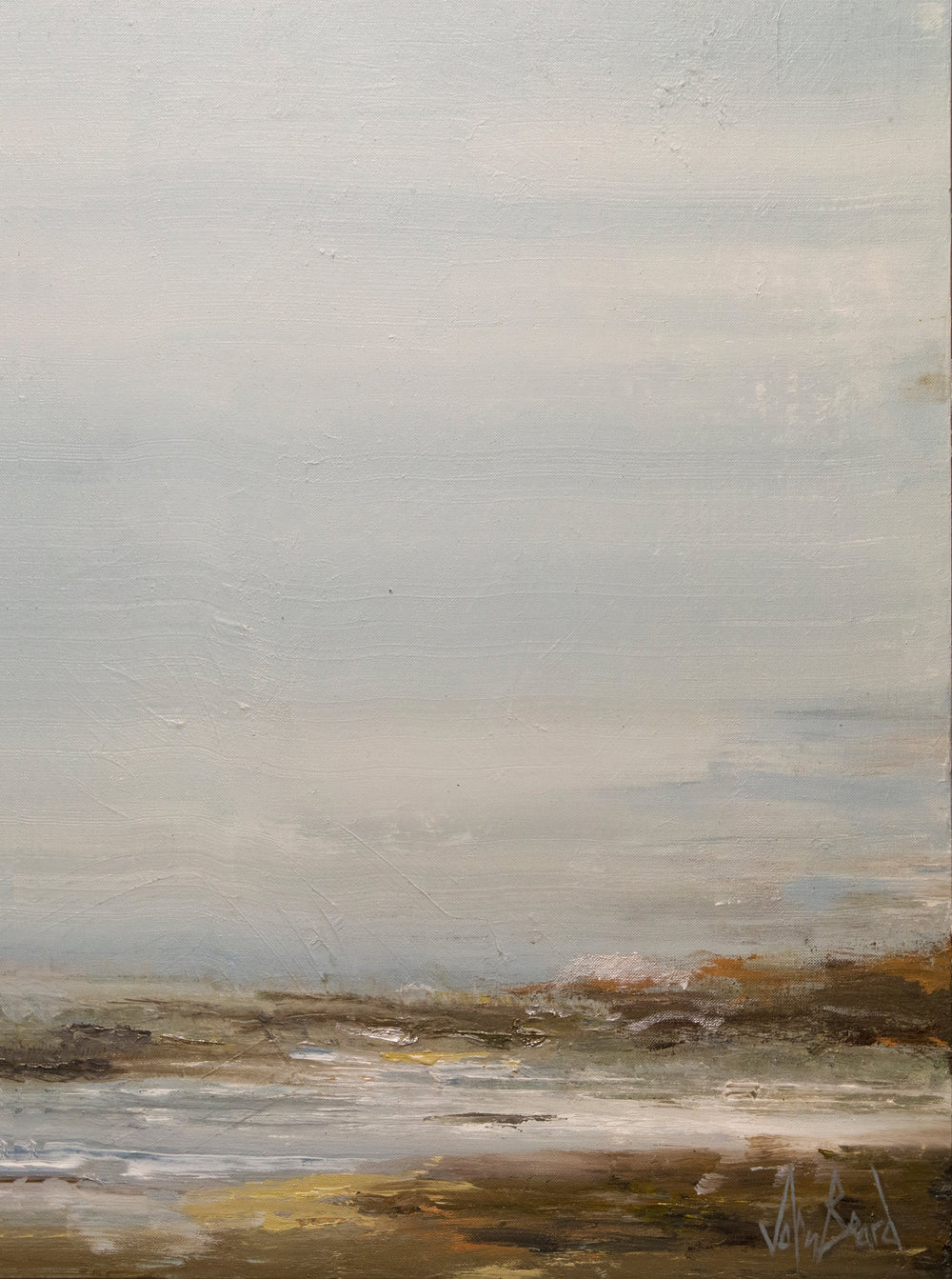 Foggy Shore Artist Enhanced Canvas Print by John Beard Collection - main product image for Resin Society