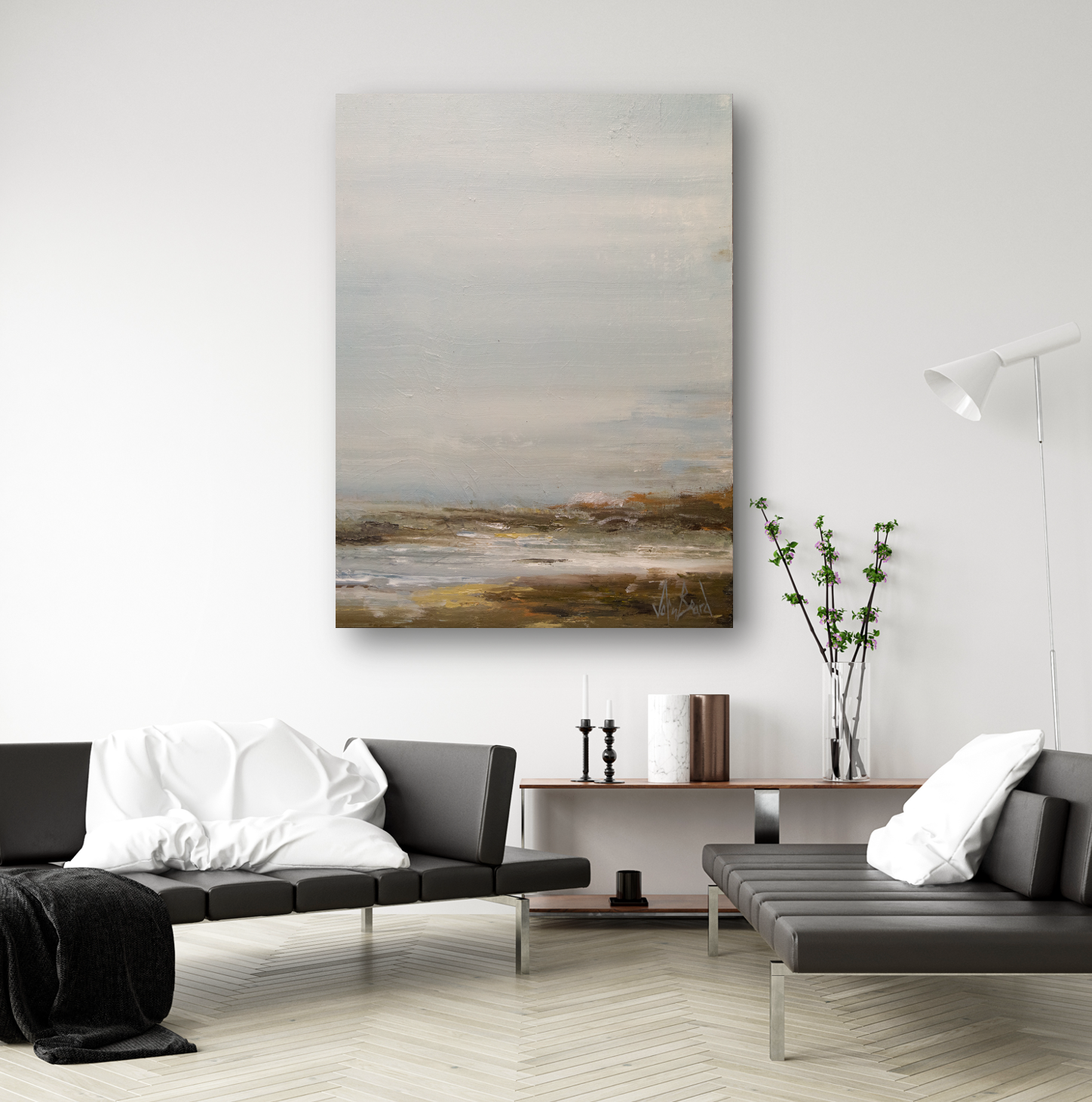 Foggy Shore Artist Enhanced Canvas Print by John Beard Collection - product image 4 for Resin Society