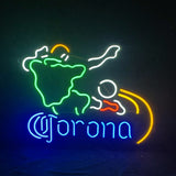 Football Player with Corona Extra Neon Sign Light by Neon Signs Land - main product image for Resin Society