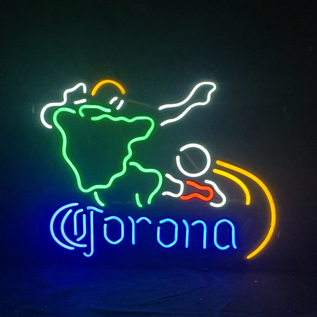 Football Player with Corona Extra Neon Sign Light by Neon Signs Land - main product image for Resin Society