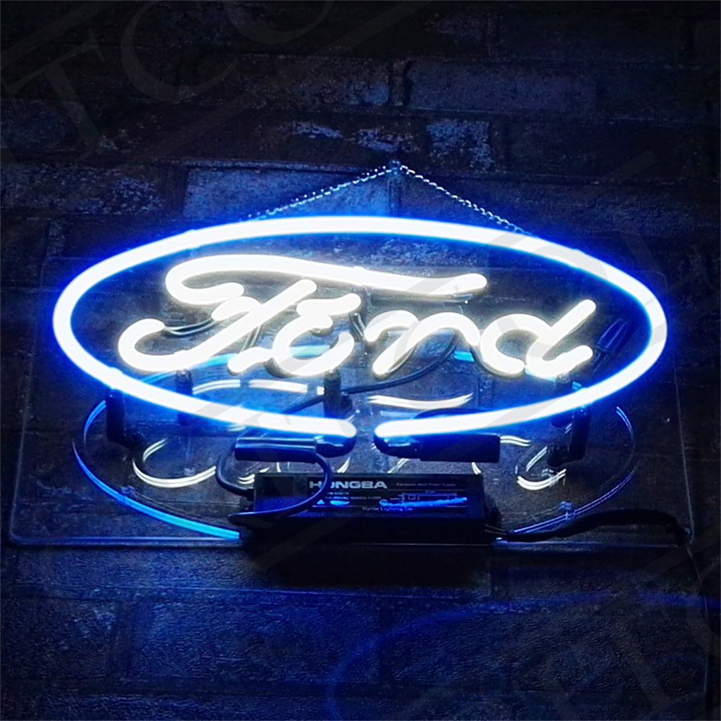 Ford Logo Oval-shaped Neon Sign Car Logo